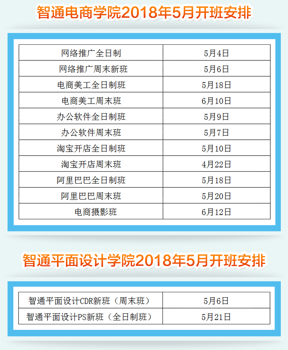 智通培訓(xùn)5月開班計劃03